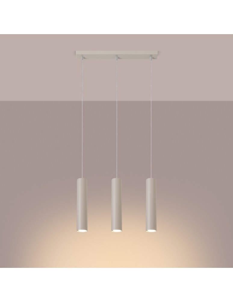 Sollux Lampa wisząca LAGOS 3L beżowa SL.1481 Sollux Lampa wisząca LAGOS 3L beżowa SL.1481
