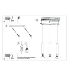 Sollux Lampa wisząca LAGOS 3L beżowa SL.1481 Sollux Lampa wisząca LAGOS 3L beżowa SL.1481