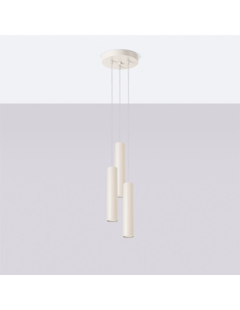 Sollux Lampa wisząca LAGOS 3P beżowa SL.1482 Sollux Lampa wisząca LAGOS 3P beżowa SL.1482