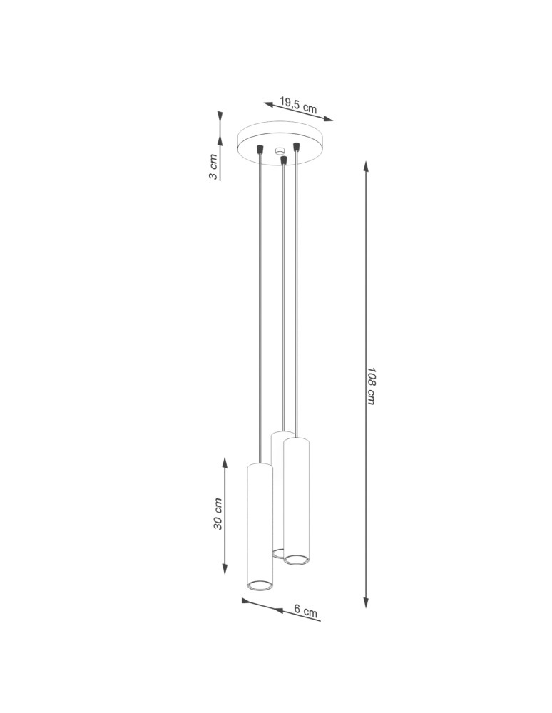 Sollux Lampa wisząca LAGOS 3P beżowa SL.1482 Sollux Lampa wisząca LAGOS 3P beżowa SL.1482