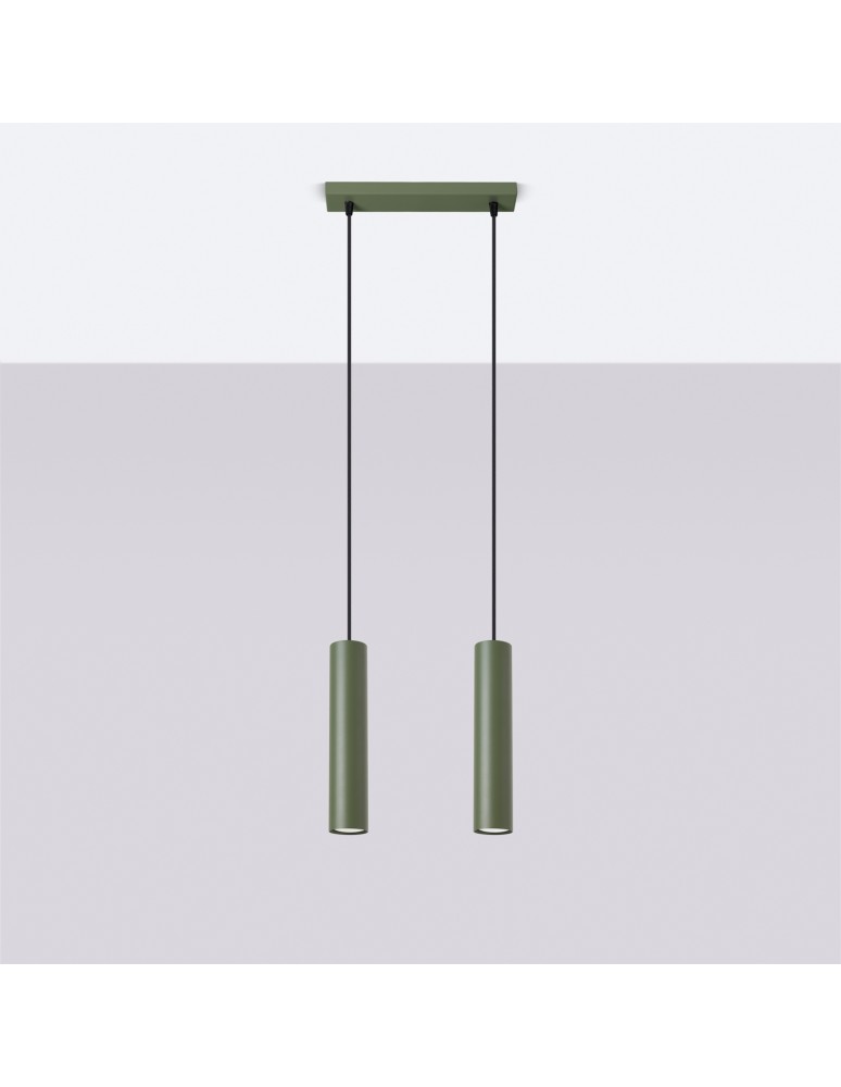 Sollux Lampa wisząca LAGOS 2 zielona oliwka SL.1485 Sollux Lampa wisząca LAGOS 2 zielona oliwka SL.1485