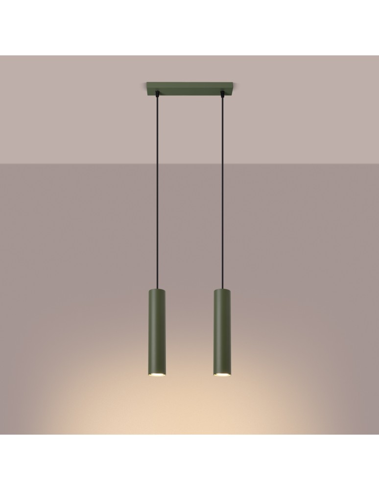 Sollux Lampa wisząca LAGOS 2 zielona oliwka SL.1485 Sollux Lampa wisząca LAGOS 2 zielona oliwka SL.1485