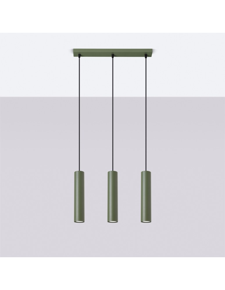 Sollux Lampa wisząca LAGOS 3L zielona oliwka SL.1486 Sollux Lampa wisząca LAGOS 3L zielona oliwka SL.1486