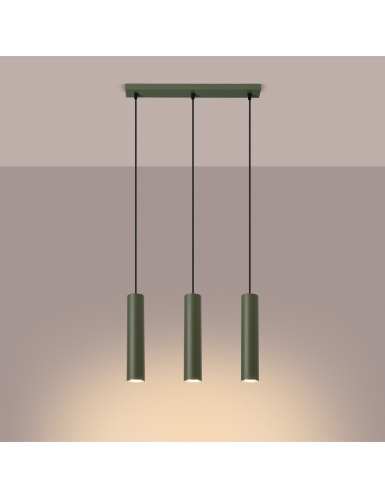Sollux Lampa wisząca LAGOS 3L zielona oliwka SL.1486 Sollux Lampa wisząca LAGOS 3L zielona oliwka SL.1486