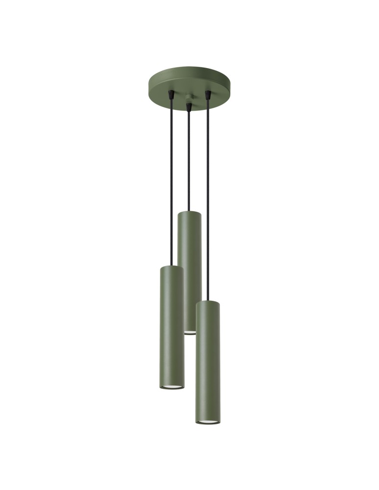 Sollux Lampa wisząca LAGOS 3P zielona oliwka SL.1487