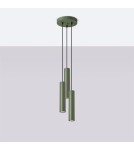 Lampy wiszące tuby - Sollux Lampa wisząca LAGOS 3P zielona oliwka SL.1487 - product 2