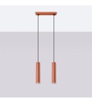 Lampy wiszące tuby - Sollux Lampa wisząca LAGOS 2 ochra czerwona SL.1490 - product 2