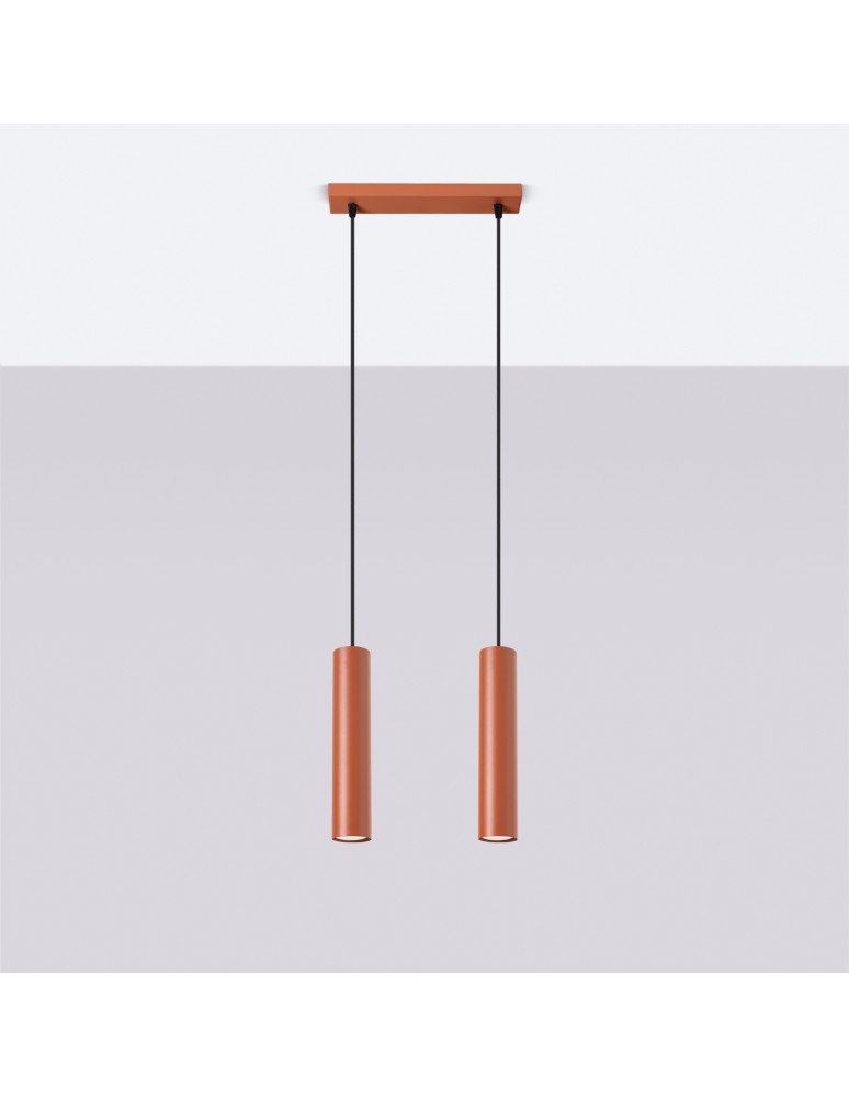Sollux Lampa wisząca LAGOS 2 ochra czerwona SL.1490