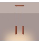 Lampy wiszące tuby - Sollux Lampa wisząca LAGOS 2 ochra czerwona SL.1490 - product 3