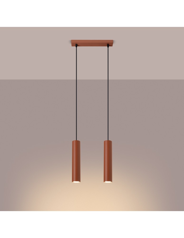 Sollux Lampa wisząca LAGOS 2 ochra czerwona SL.1490