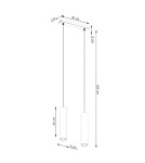 Lampy wiszące tuby - Sollux Lampa wisząca LAGOS 2 ochra czerwona SL.1490 - product 7