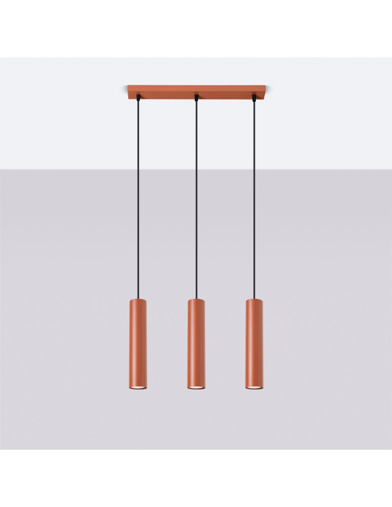 Sollux Lampa wisząca LAGOS 3L ochra czerwona SL.1491 Sollux Lampa wisząca LAGOS 3L ochra czerwona SL.1491