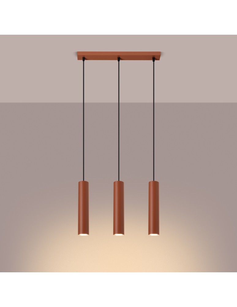 Sollux Lampa wisząca LAGOS 3L ochra czerwona SL.1491 Sollux Lampa wisząca LAGOS 3L ochra czerwona SL.1491