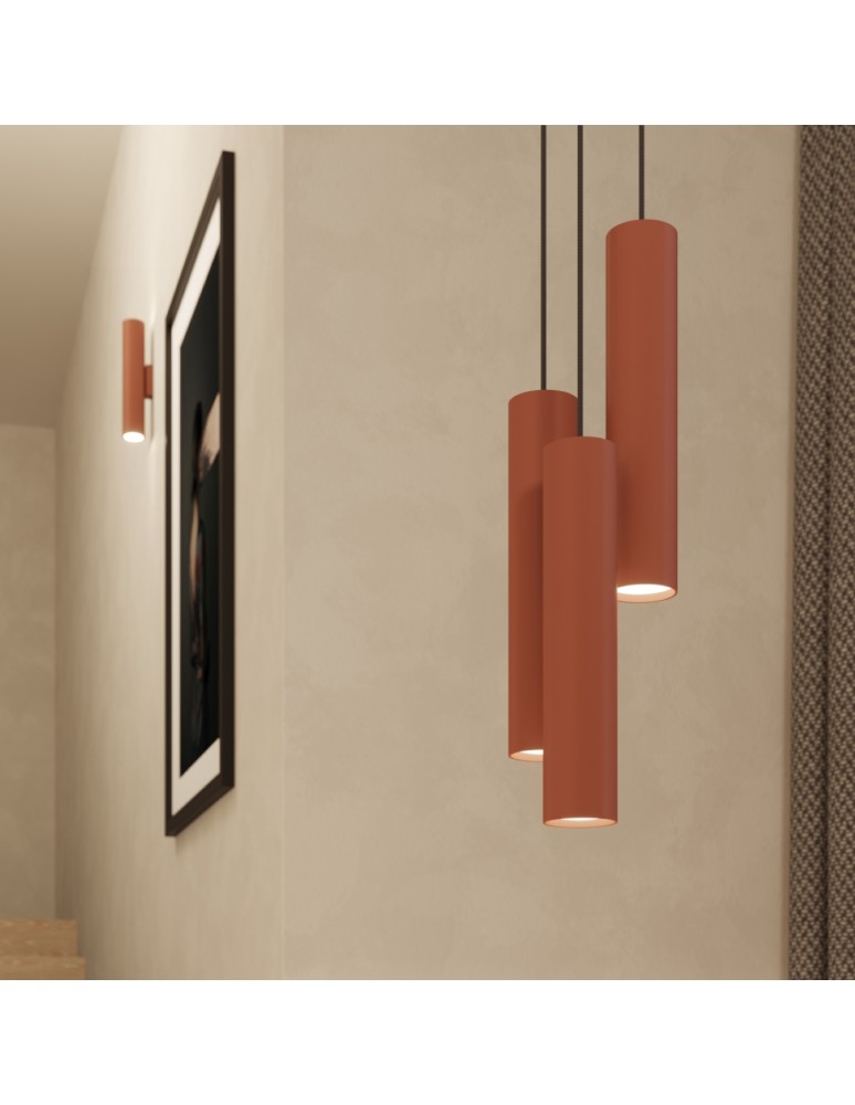 Sollux Lampa wisząca LAGOS 3L ochra czerwona SL.1491 Sollux Lampa wisząca LAGOS 3L ochra czerwona SL.1491
