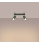 Lampy sufitowe regulowane - spoty - Sollux Plafon RING 2 zielony oliwkowy SL.1501 - product 3