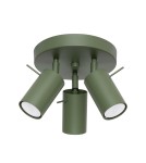 Lampy sufitowe regulowane - spoty - Sollux Plafon RING 3P zielony oliwkowy SL.1503 - product 1