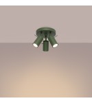 Lampy sufitowe regulowane - spoty - Sollux Plafon RING 3P zielony oliwkowy SL.1503 - product 3