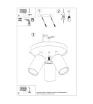 Lampy sufitowe regulowane - spoty - Sollux Plafon RING 3P zielony oliwkowy SL.1503 - product 9