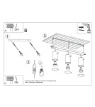 Sollux Plafon RING 3L ochra czerwona SL.1508 Sollux Plafon RING 3L ochra czerwona SL.1508