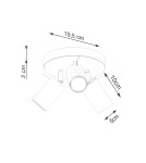 Lampy sufitowe regulowane - spoty - Sollux Plafon RING 3P ochra czerwona SL.1509 - product 8