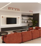 Lampy sufitowe regulowane - spoty - Sollux Plafon RING 3P ochra czerwona SL.1509 - product 11