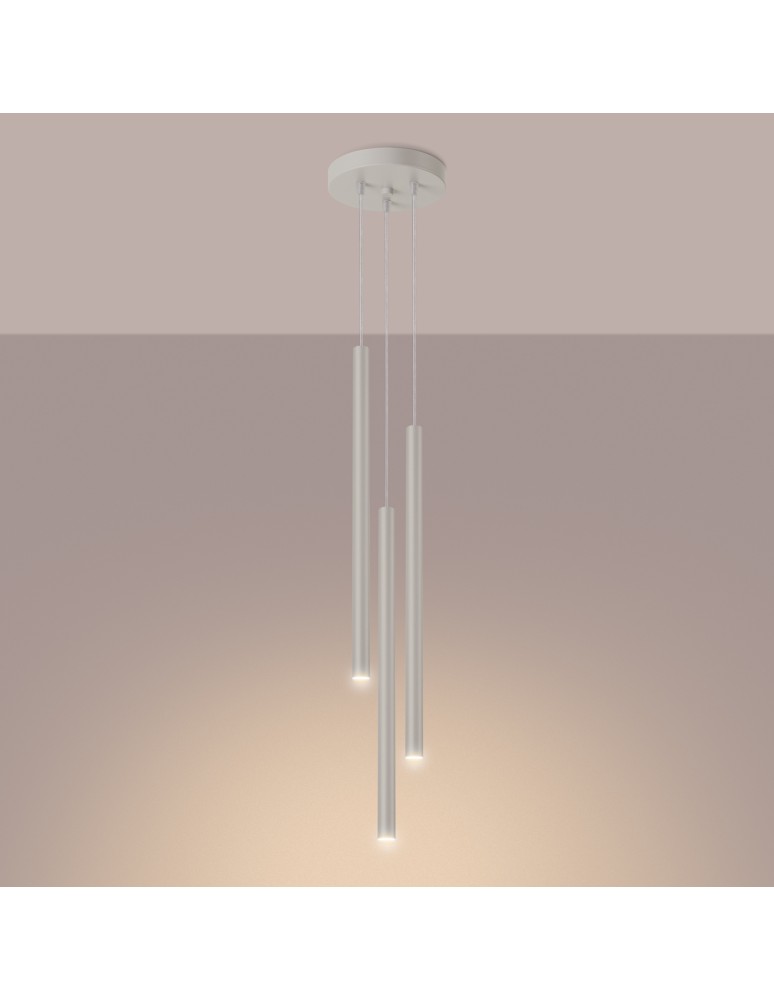 Sollux Lampa wisząca PASTELO 3P beżowa SL.1515 Sollux Lampa wisząca PASTELO 3P beżowa SL.1515