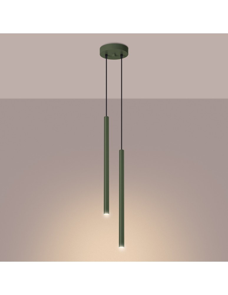 Sollux Lampa wisząca PASTELO 2 zielona oliwka SL.1519 Sollux Lampa wisząca PASTELO 2 zielona oliwka SL.1519
