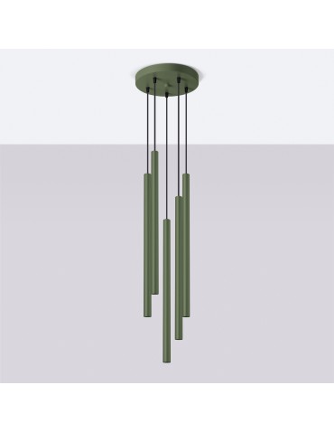Sollux Lampa wisząca PASTELO 5P zielona oliwka SL.1522 - produkt 2