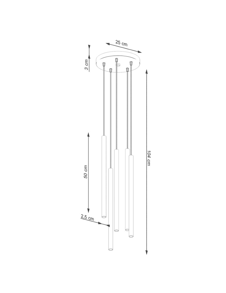 Sollux Lampa wisząca PASTELO 5P zielona oliwka SL.1522 Sollux Lampa wisząca PASTELO 5P zielona oliwka SL.1522