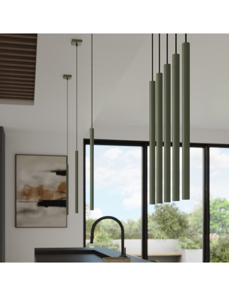 Sollux Lampa wisząca PASTELO 5P zielona oliwka SL.1522 Sollux Lampa wisząca PASTELO 5P zielona oliwka SL.1522