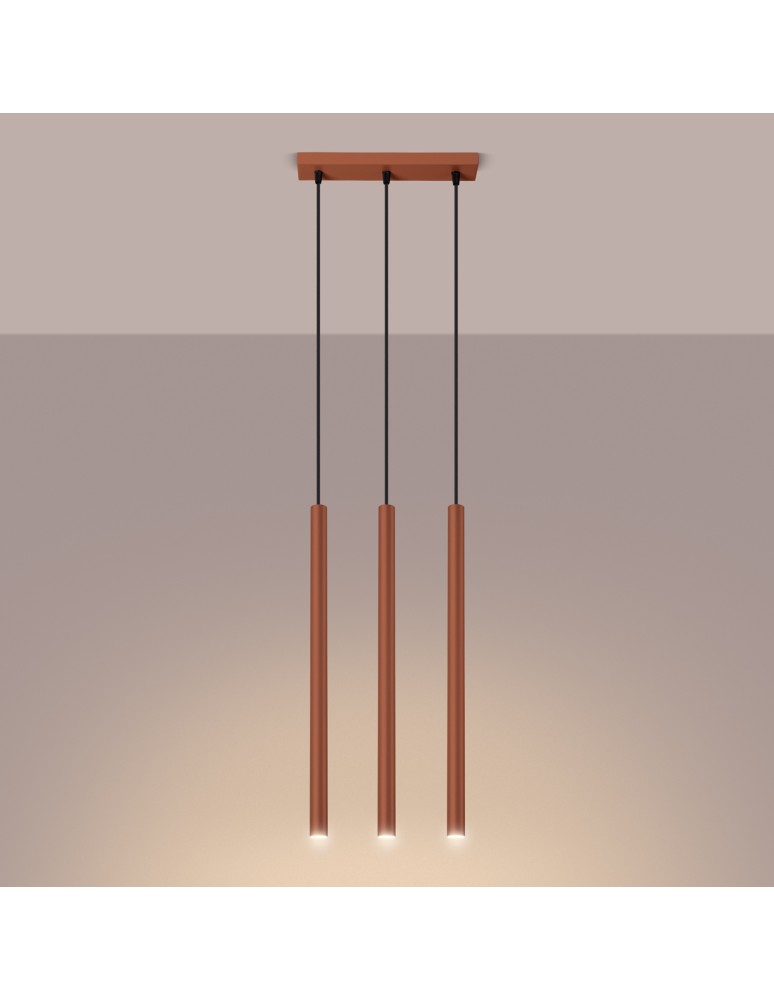 Sollux Lampa wisząca PASTELO 3 ochra czerwona SL.1526 Sollux Lampa wisząca PASTELO 3 ochra czerwona SL.1526