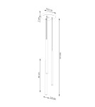 Sollux Lampa wisząca PASTELO 3P ochra czerwona SL.1527 Sollux Lampa wisząca PASTELO 3P ochra czerwona SL.1527