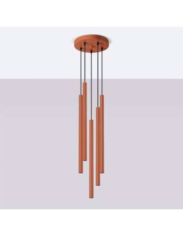 Sollux Lampa wisząca PASTELO 5P ochra czerwona SL.1528 - produkt 2