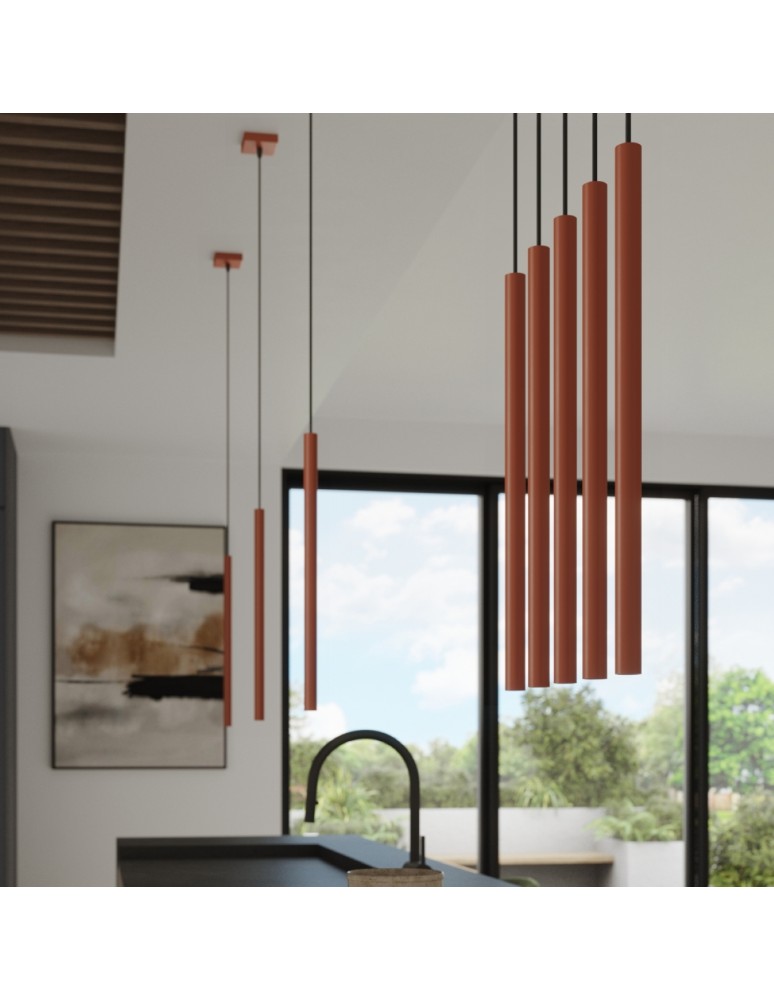 Sollux Lampa wisząca PASTELO 5P ochra czerwona SL.1528 Sollux Lampa wisząca PASTELO 5P ochra czerwona SL.1528