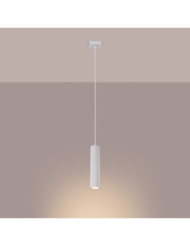 Sollux Lampa wisząca KARBON 1 biały SL.1535 Sollux Lampa wisząca KARBON 1 biały SL.1535