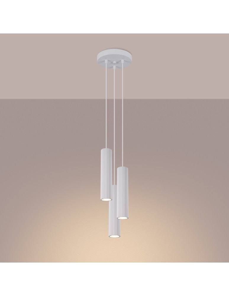 Sollux Lampa wisząca KARBON 3P biały SL.1538 Sollux Lampa wisząca KARBON 3P biały SL.1538