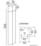 Lampy ogrodowe stojące - SU-MA CUBE MAX 100cm 1x20W E27 230V Srebrny CB-MAX 1000 AL Stojąca - produkt 4
