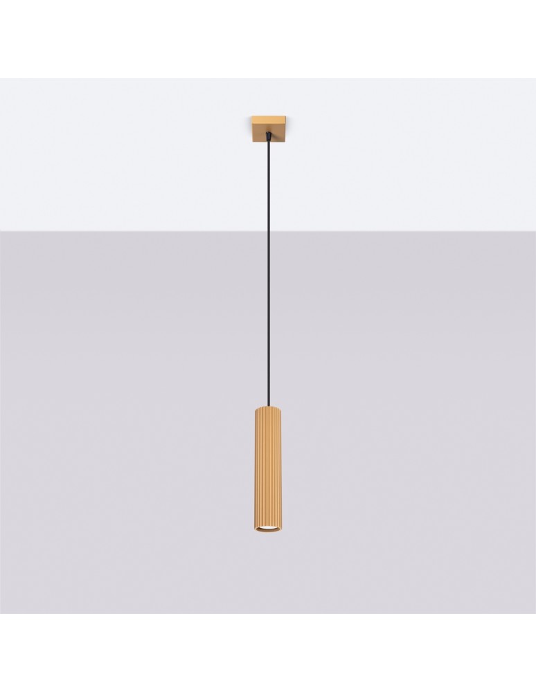 Sollux Lampa wisząca KARBON 1 złoty SL.1554 Sollux Lampa wisząca KARBON 1 złoty SL.1554