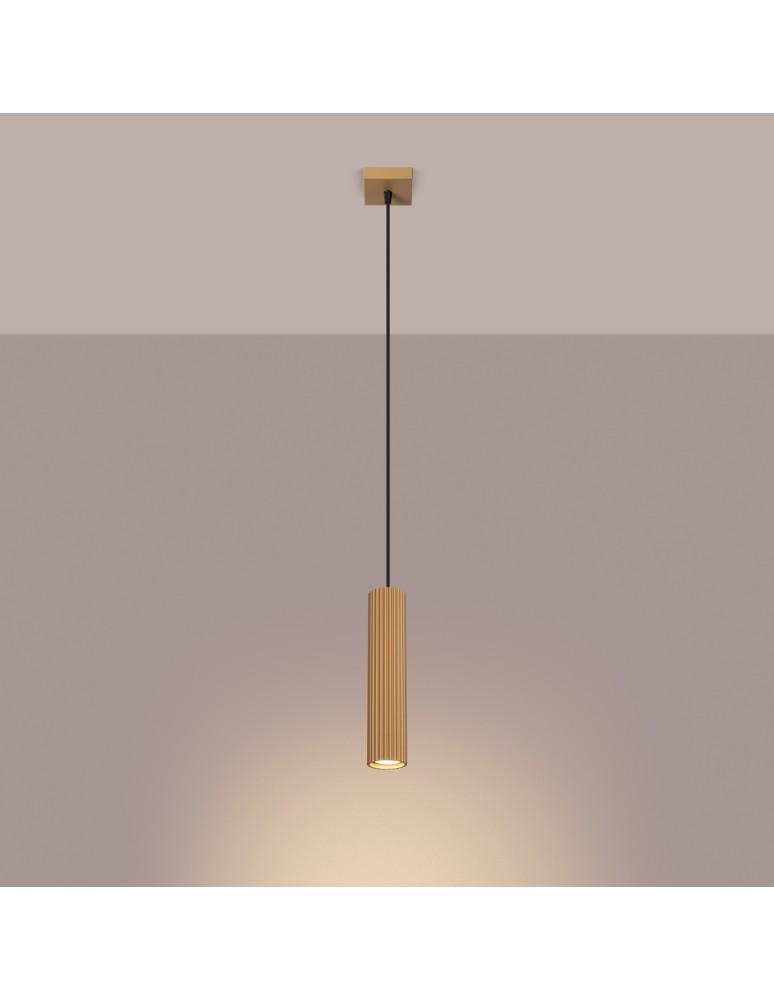 Sollux Lampa wisząca KARBON 1 złoty SL.1554 Sollux Lampa wisząca KARBON 1 złoty SL.1554