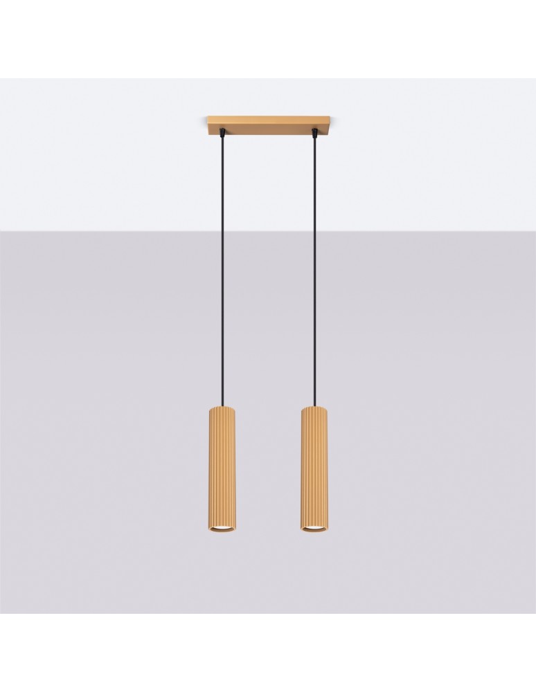 Sollux Lampa wisząca KARBON 2 złoty SL.1555 Sollux Lampa wisząca KARBON 2 złoty SL.1555
