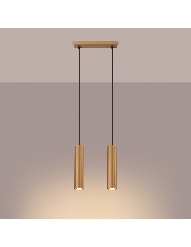 Sollux Lampa wisząca KARBON 2 złoty SL.1555 Sollux Lampa wisząca KARBON 2 złoty SL.1555
