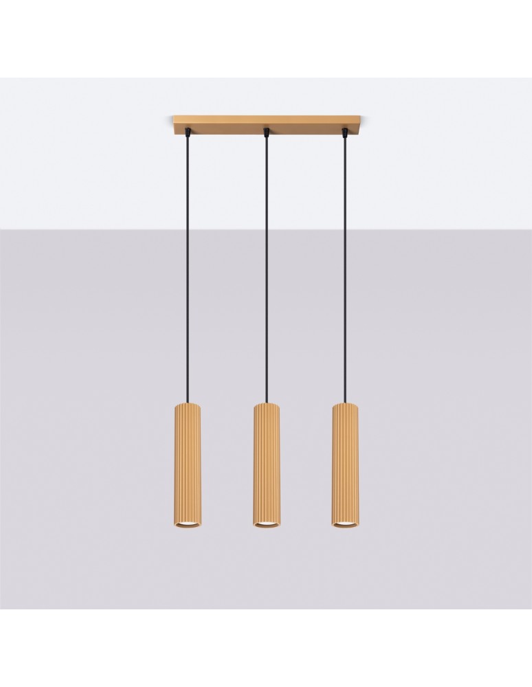 Sollux Lampa wisząca KARBON 3L złoty SL.1556 Sollux Lampa wisząca KARBON 3L złoty SL.1556