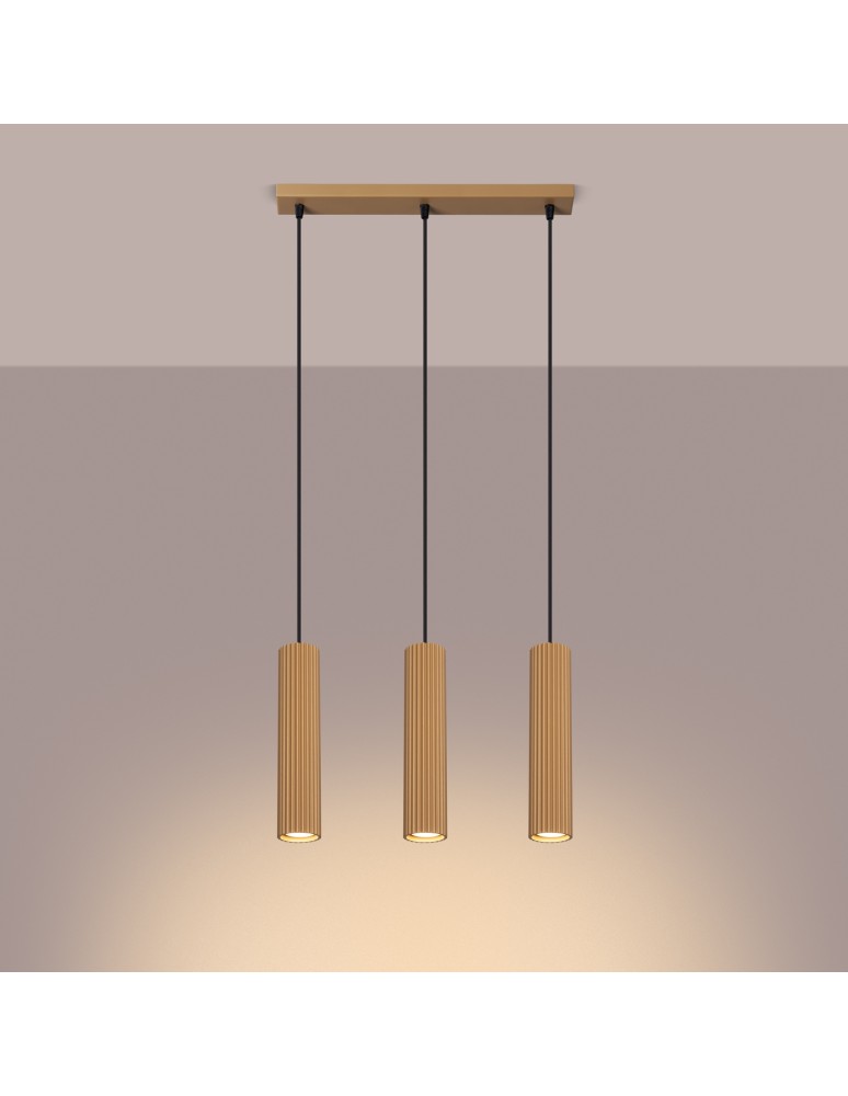 Sollux Lampa wisząca KARBON 3L złoty SL.1556 Sollux Lampa wisząca KARBON 3L złoty SL.1556