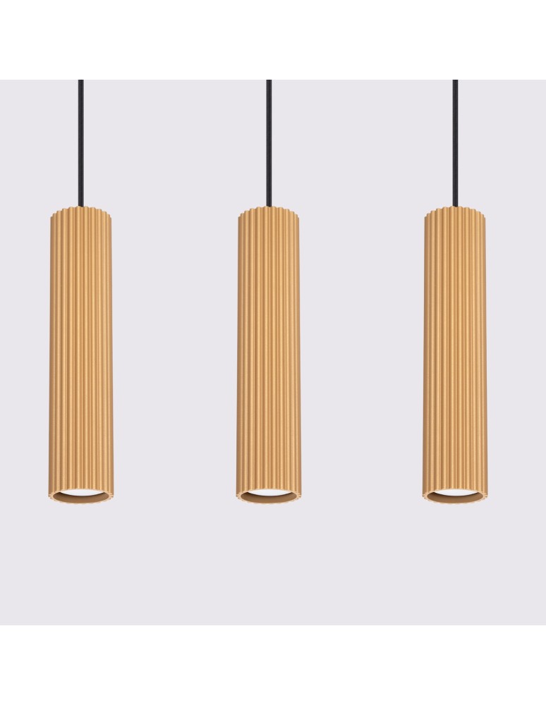 Sollux Lampa wisząca KARBON 3L złoty SL.1556 Sollux Lampa wisząca KARBON 3L złoty SL.1556