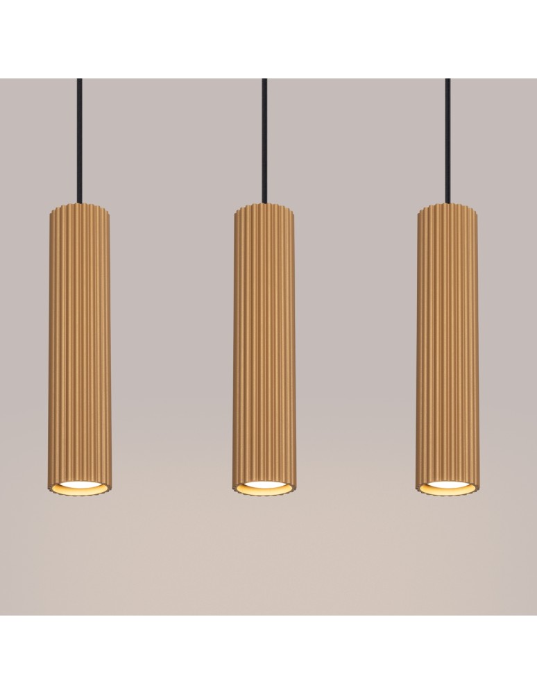 Sollux Lampa wisząca KARBON 3L złoty SL.1556 Sollux Lampa wisząca KARBON 3L złoty SL.1556