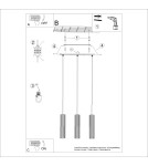 Sollux Lampa wisząca KARBON 3L złoty SL.1556 Sollux Lampa wisząca KARBON 3L złoty SL.1556