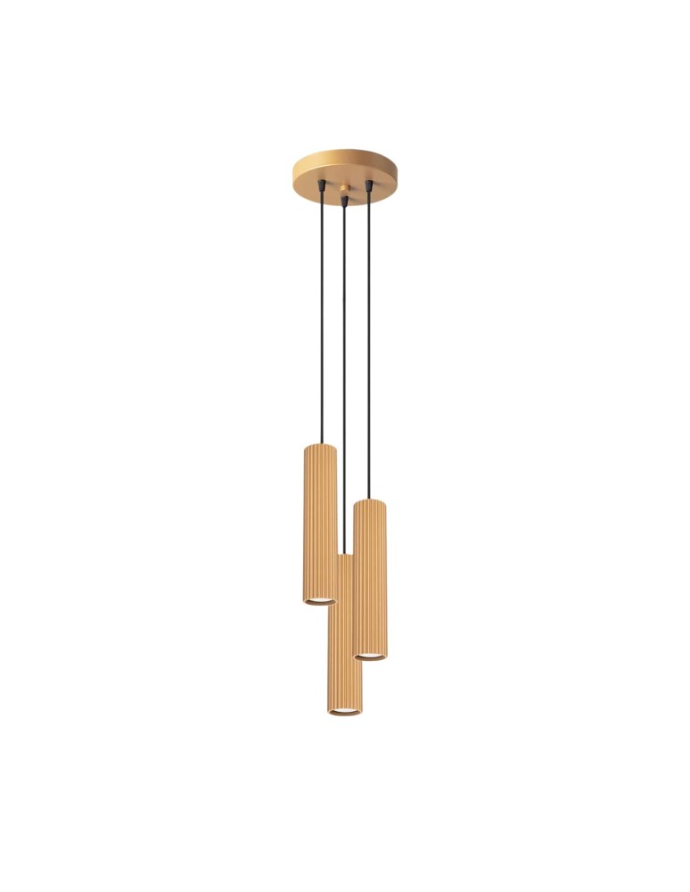 Sollux Lampa wisząca KARBON 3P złoty SL.1557 Sollux Lampa wisząca KARBON 3P złoty SL.1557