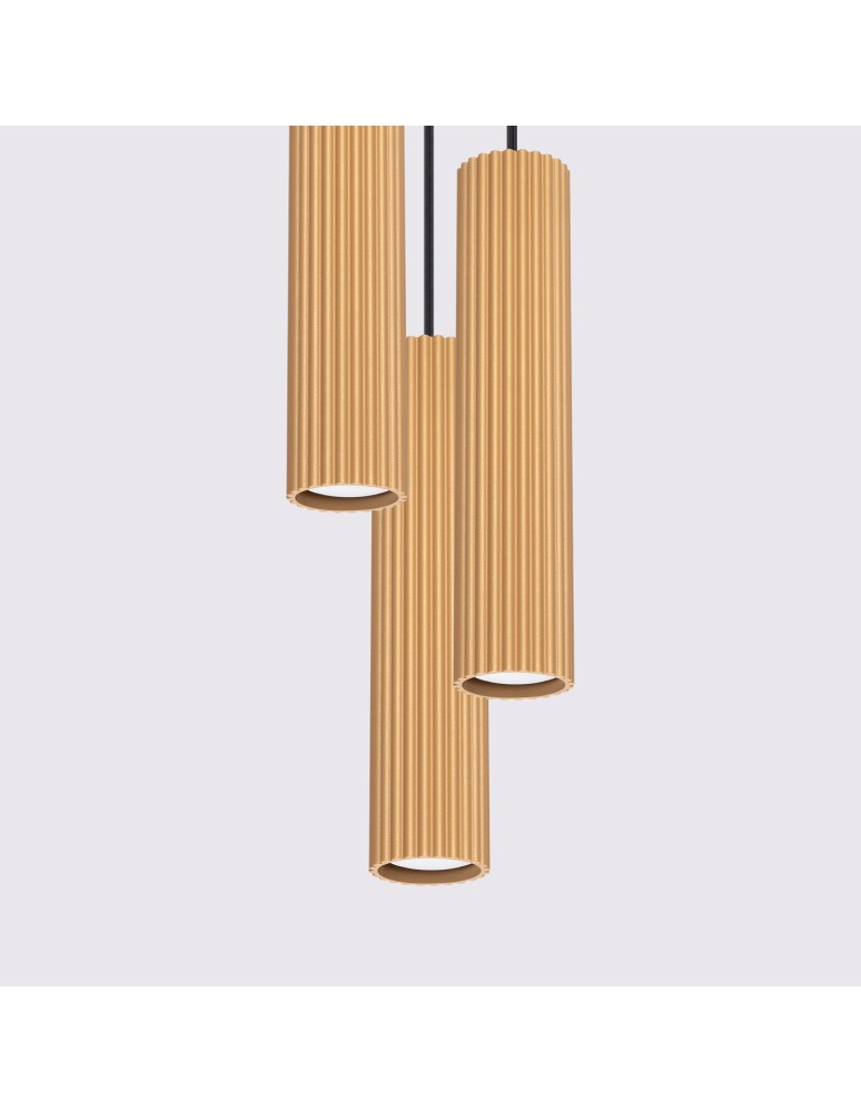 Sollux Lampa wisząca KARBON 3P złoty SL.1557 Sollux Lampa wisząca KARBON 3P złoty SL.1557