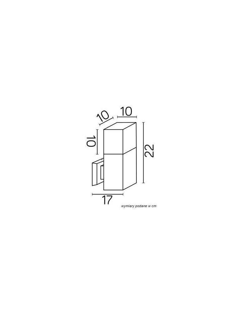 Kinkiety zewnętrzne - SU-MA CUBE MAX 1x20W E27 230V Srebrny CB-MAX K AL Kinkiet - product kolory-swiatla.pl 3