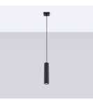 Lampy wiszące tuby - Sollux Lampa wisząca KARBON 1 czarny SL.1573 - product 2